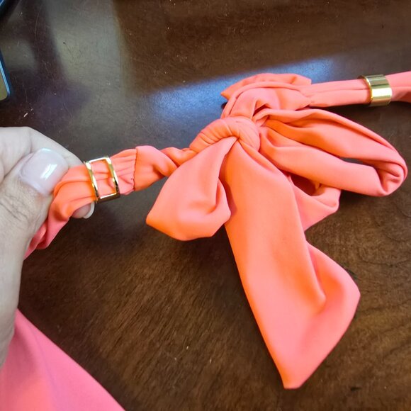 Lauren Ralph Lauren Women Bright Sz 4 Orange Bikini Triangle Swim Ladies Junior - Picture 10 of 16